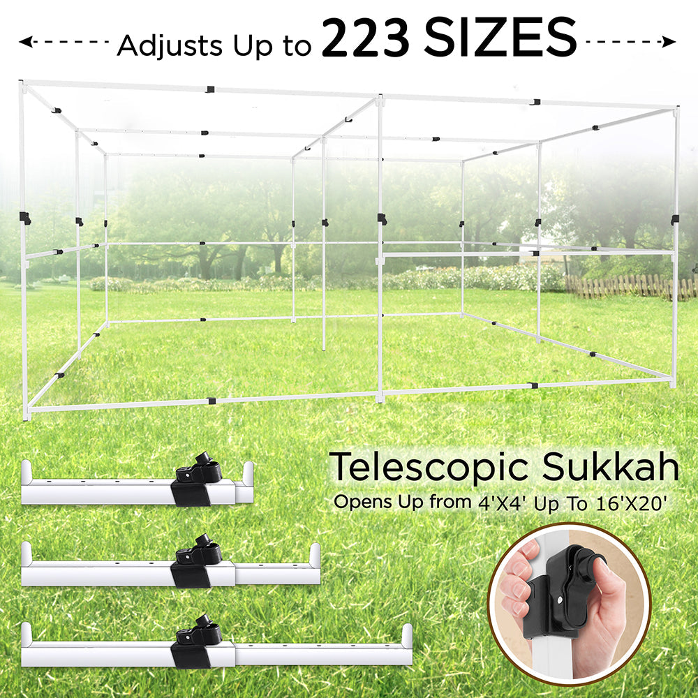 Sukkot Hadar- Extra-Large 30x14 Telescopic Sukkah Set+ Plus Sukkah Carry Bag