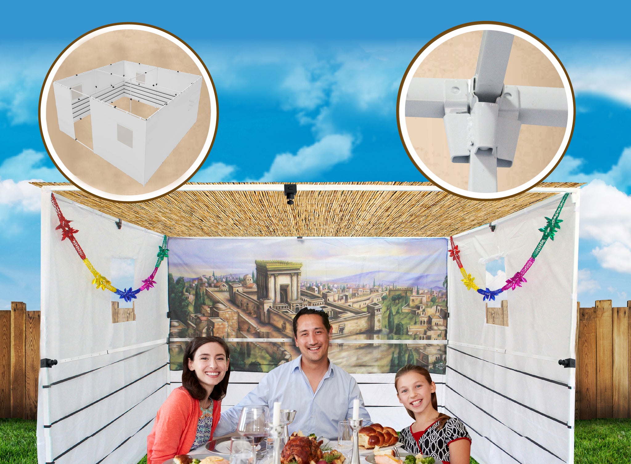 Sukkot Hadar- Extra-Large 16X20 Telescopic Sukkah Set+ Plus Sukkah Carry Bag