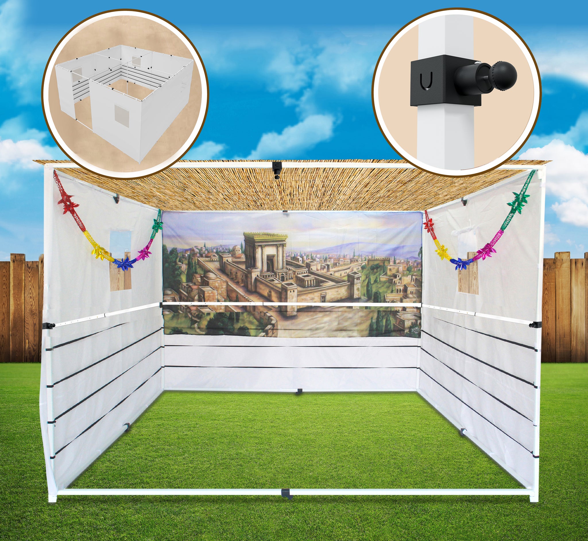 Sukkot Hadar- Extra-Large 16X20 Telescopic Sukkah Set+ Plus Sukkah Carry Bag