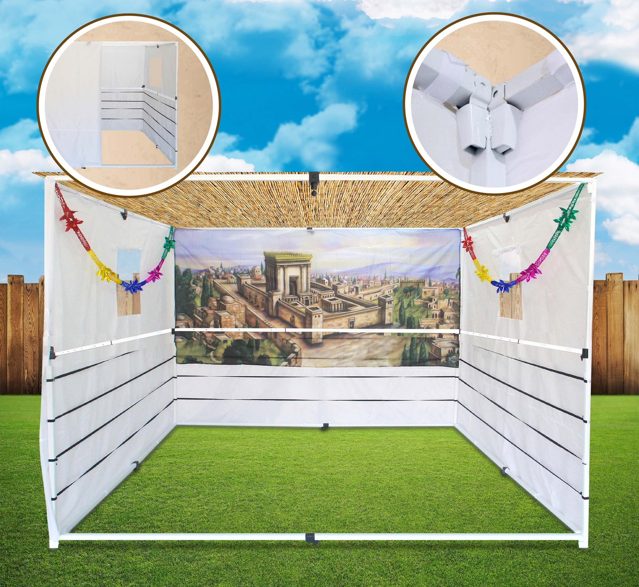 2022 Model - Sukkot Hadar Telescopic Sukkah Set: Portable, Adjustable, Kosher Certified - Expands from 4x5 to 8x10 Feet, Complete with Carry Bag