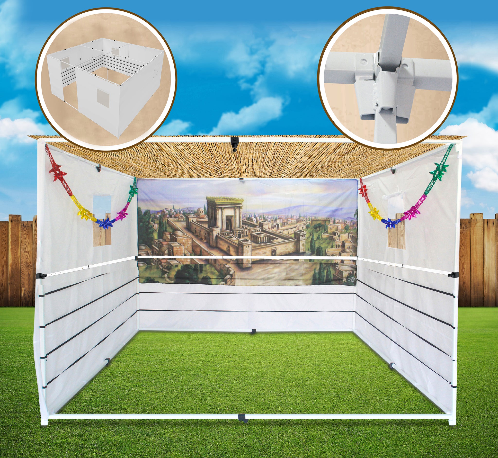 Sukkot Hadar- Extra-Large 16X20 Telescopic Sukkah Set+ Plus Sukkah Carry Bag